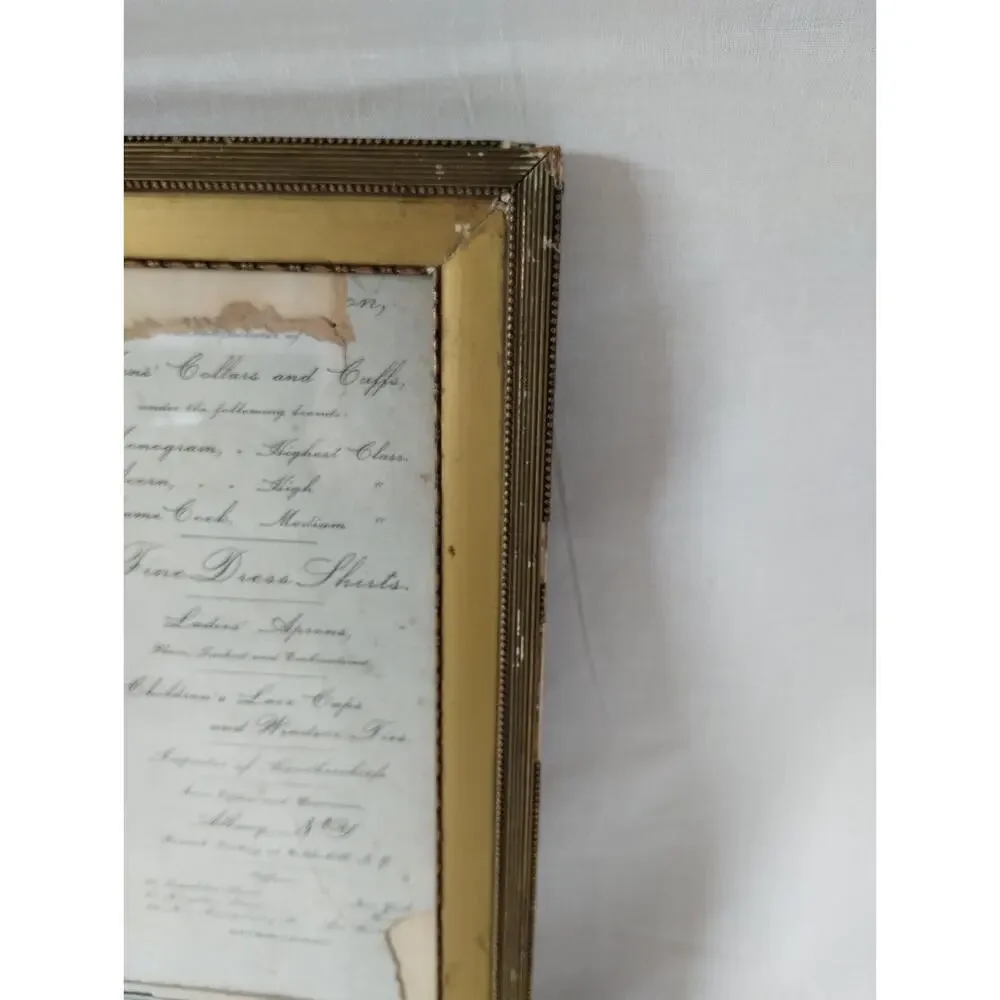 Antique Calendar with Days on the Side - 1892 - Clothing Advertisement - Damaged
